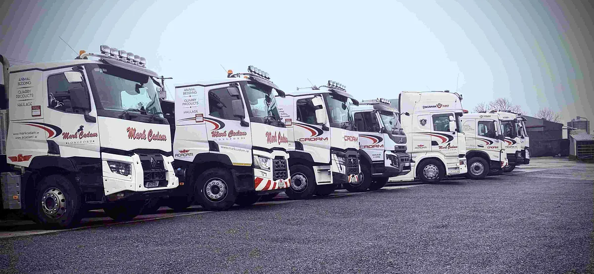 Fleet of White Lorries