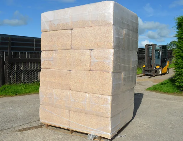 Wood shavings stacked up