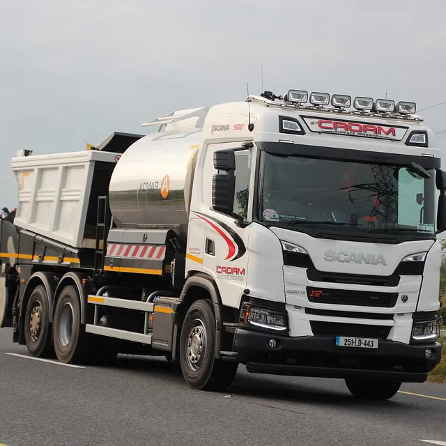 Lorry driving on the road