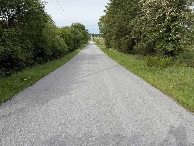 Newly tarmacked road